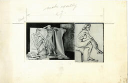 Figure drawing, nude figures, date unknown.