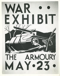 War exhibit poster, edited duplicate of ECUPF-12-001,  VSB design, 1947.