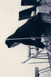 Woman in studio, circa 1992-1994.