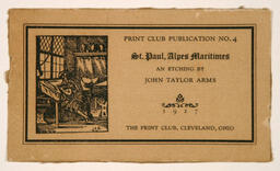 "Print Club Publication No. 4 St. Paul, Alpes Maritimes, an Etching by John Taylor Arms" Card: 