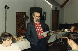 Man gives speech, circa 1990s.