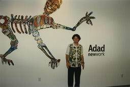 Adad Hannah in front of work, circa 1990s.