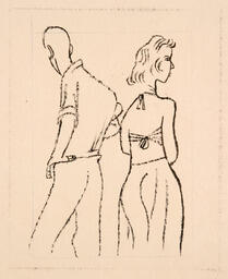 Young couple back to back: 