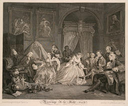 From the series Marriage a la Mode; Plate 4: The Toilette: 