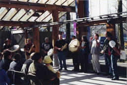 Drumming, [Granville Island Ocean Artworks opening?] circa 1990s.