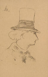 Baudelaire de profil en chapeau I; 2nd state: 